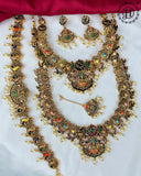 Antique Gold Plated Nakash Temple Semi Bridal Jewelry Set JH7854