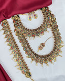 Antique Gold Plated Temple Semi Bridal Jewelry Set JH7856