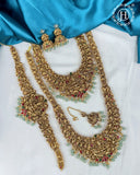 Antique Gold Plated Temple Semi Bridal Jewelry Set JH7857