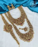 Antique Gold Plated Temple Semi Bridal Jewelry Set JH7858