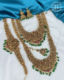 Antique Gold Plated Temple Semi Bridal Jewelry Set JH7860