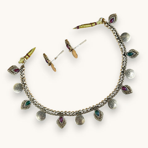 Elegant Gold Finish Traditional Kerala Palakka Necklace JH7863
