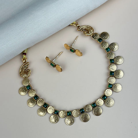 Elegant Gold Finish Traditional Kerala Palakka Necklace JH7864