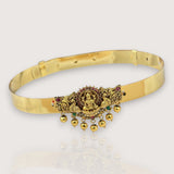 Traditional Gold Plated Temple Motif Doller Hip Belt For Kids
