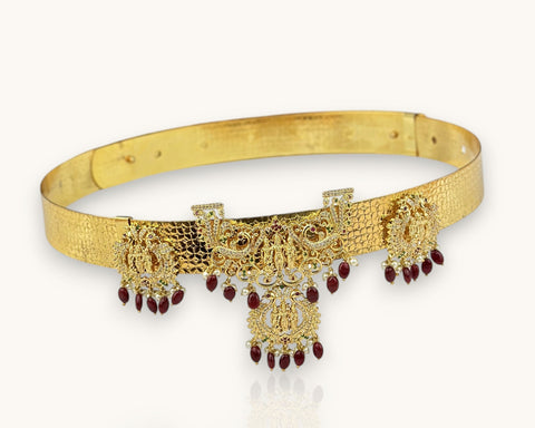 Classic Lakshmi Nakash Hip Belt Antique Gold Temple Vaddanam JH7868