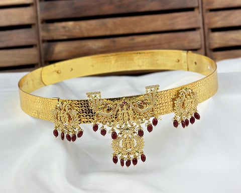 Classic Lakshmi Nakash Hip Belt Antique Gold Temple Vaddanam JH7868