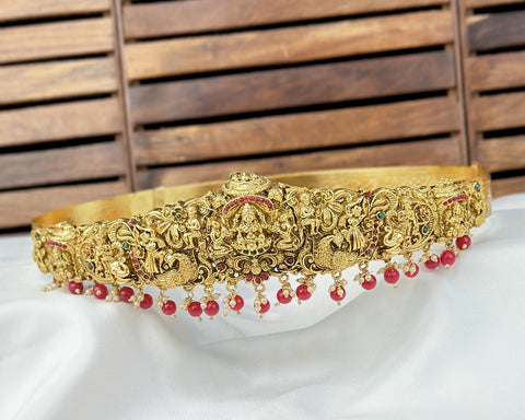 Divine Lakshmi Temple Hip Belt Antique Gold Bridal Vaddanam JH7876
