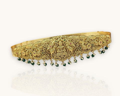 Divine Lakshmi Temple Hip Belt Antique Gold Bridal Vaddanam JH7877