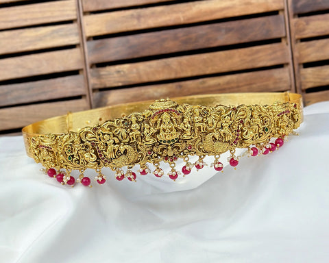 Divine Lakshmi Temple Hip Belt Antique Gold Bridal Vaddanam JH7878