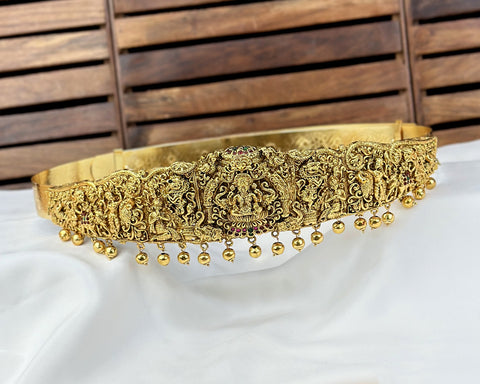 Divine Lakshmi Temple Hip Belt Antique Gold Bridal Vaddanam JH7879