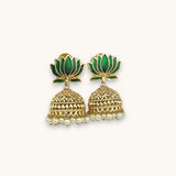 Blooming Lotus Pearl Jhumka Earrings JH7880