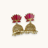 Blooming Lotus Pearl Jhumka Earrings JH7880