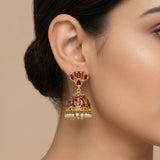 Blooming Lotus Pearl Jhumka Earrings JH7882
