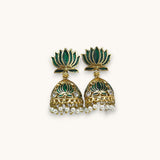 Blooming Lotus Pearl Jhumka Earrings JH7884