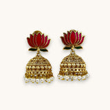 Blooming Lotus Pearl Jhumka Earrings JH7890
