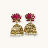Blooming Lotus Pearl Jhumka Earrings JH7890