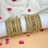 Grand Traditional Gold Finish Bridal Bangle Set JH7899