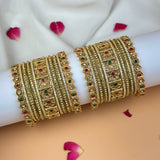 Grand Traditional Gold Finish Bridal Bangle Set JH7910