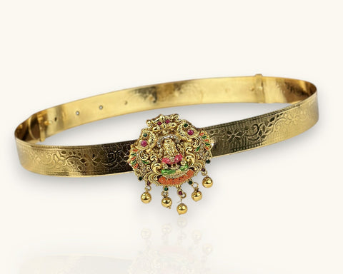 Classic Lakshmi Nakash Hip Belt Antique Gold Temple Vaddanam JH7918