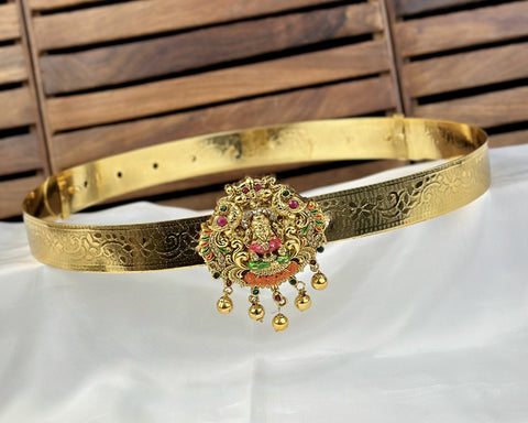 Classic Lakshmi Nakash Hip Belt Antique Gold Temple Vaddanam JH7918