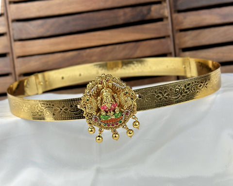 Classic Lakshmi Nakash Hip Belt Antique Gold Temple Vaddanam JH7919