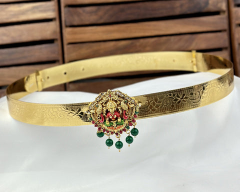 Classic Lakshmi Nakash Hip Belt Antique Gold Temple Vaddanam JH7920