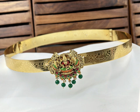 Classic Lakshmi Nakash Hip Belt Antique Gold Temple Vaddanam JH7921
