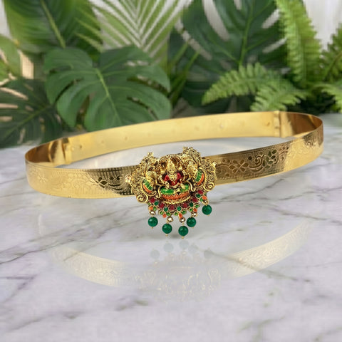 Classic Lakshmi Nakash Hip Belt Antique Gold Temple Vaddanam JH7921