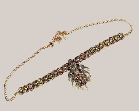 Antique Gold Plated Hip Chain for Women Traditional Waist Belt JH7940