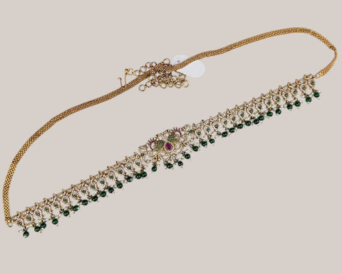Antique Gold Plated Hip Chain for Women Traditional Waist Belt JH7943