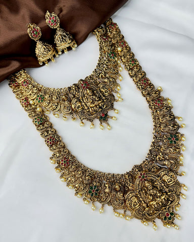 Traditional Antique Gold Temple Combo Set JH8048