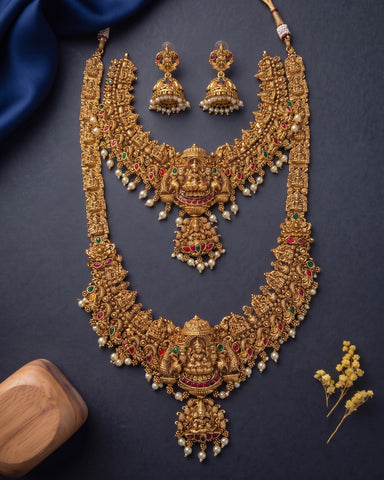 Traditional Antique Gold Temple Combo Set JH8051