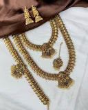 Antique Traditional Temple Semi Bridal Necklace Set JH8054