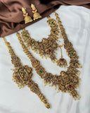 Antique Traditional Temple Semi Bridal Necklace Set JH8056