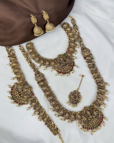 Antique Traditional Temple Semi Bridal Jewellery Set JH8062