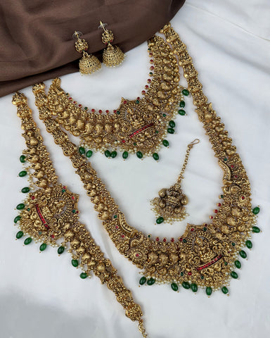 Antique Traditional Temple Semi Bridal Jewellery Set JH8063