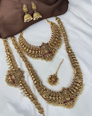 Antique Traditional Temple Semi Bridal Jewellery Set JH8063