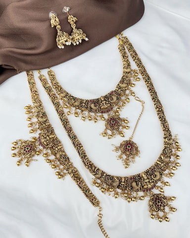 Antique Traditional Temple Semi Bridal Jewellery Set JH8064