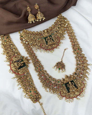 Antique Traditional Temple Semi Bridal Jewellery Set JH8065