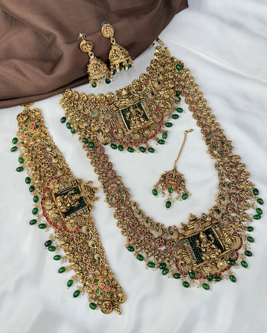 Antique Traditional Temple Semi Bridal Jewellery Set JH8065