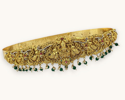 Divine Lakshmi Temple Hip Belt Antique Gold Bridal Vaddanam JH8166