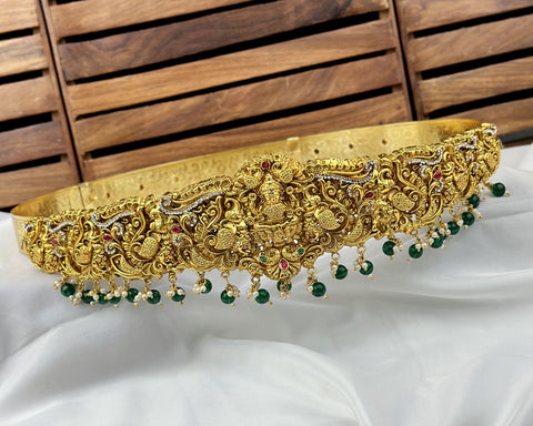Divine Lakshmi Temple Hip Belt Antique Gold Bridal Vaddanam JH8166