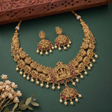 Antique Temple Necklace with Goddess Lakshmi  JH8177