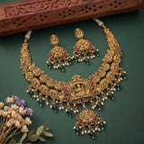 Antique Temple Necklace with Goddess Lakshmi  JH8177