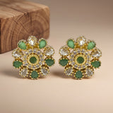 Elegant Gold Finish Antique Pearl Stud Earrings JH8301