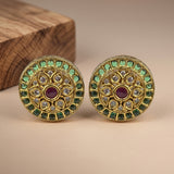 Elegant Gold Finish Antique Pearl Stud Earrings JH8302