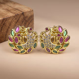 Elegant Gold Finish Antique Pearl Stud Earrings JH8305
