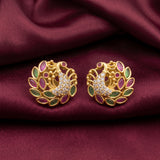 Elegant Gold Finish Antique Pearl Stud Earrings JH8305