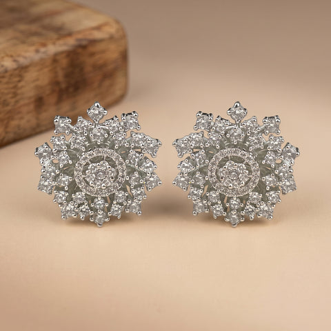 Elegant Gold Finish Antique Pearl Stud Earrings JH8307