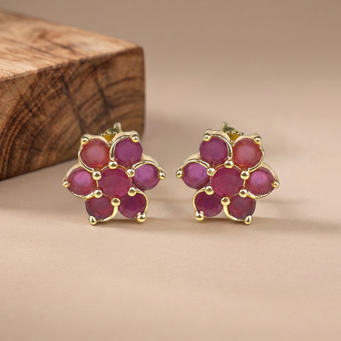Elegant Gold Finish Antique Pearl Stud Earrings JH8310